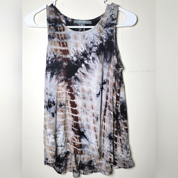 Women's Coin 1804 Tie Die Button Back Sleeveless Tank Top, Size Small - Picture 1 of 4